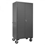 Durham Mobile Cabinet, 14 Gauge, 36 x 24 x 81, 30 Yellow Bins, Flush Doors