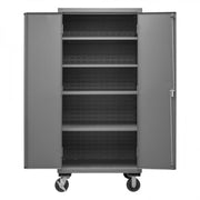 Durham Mobile Cabinet, 14 Gauge, 36 x 24 x 81, 4 Adjustable Shelves, Flush Doors