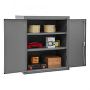 Durham Heavy Duty Cabinet, 14 Gauge, 36 x 24 x 42, 2 Adjustable Shelves, Flush Doors, Lockable, Gray