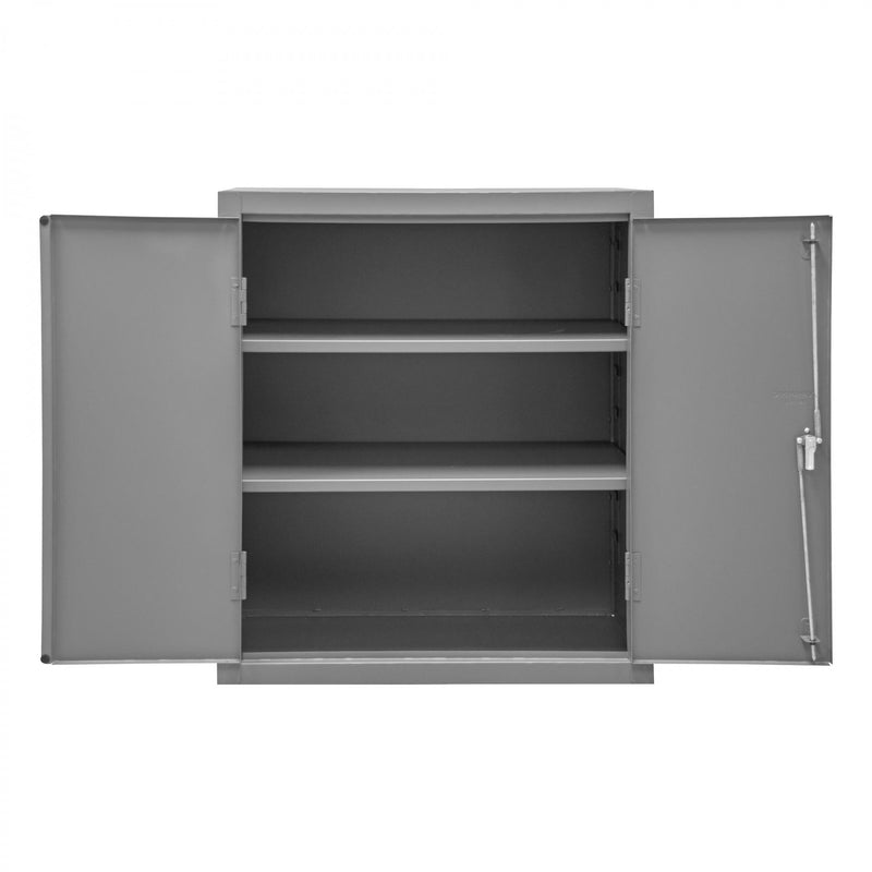 Durham Heavy Duty Cabinet, 14 Gauge, 36 x 24 x 42, 2 Adjustable Shelves, Flush Doors, Lockable, Gray