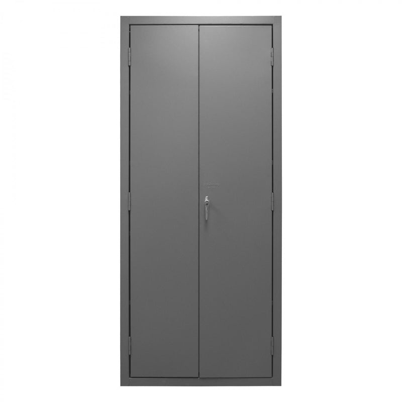 Durham Heavy Duty Cabinet, 14 Gauge, 36 x 18 x 84, 156 Red Bins, Flush Doors with Louvered Panel