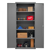 Durham Heavy Duty Cabinet, 14 Gauge, 36 x 18 x 84, 4 Adjustable Shelves, Flush Doors, Lockable