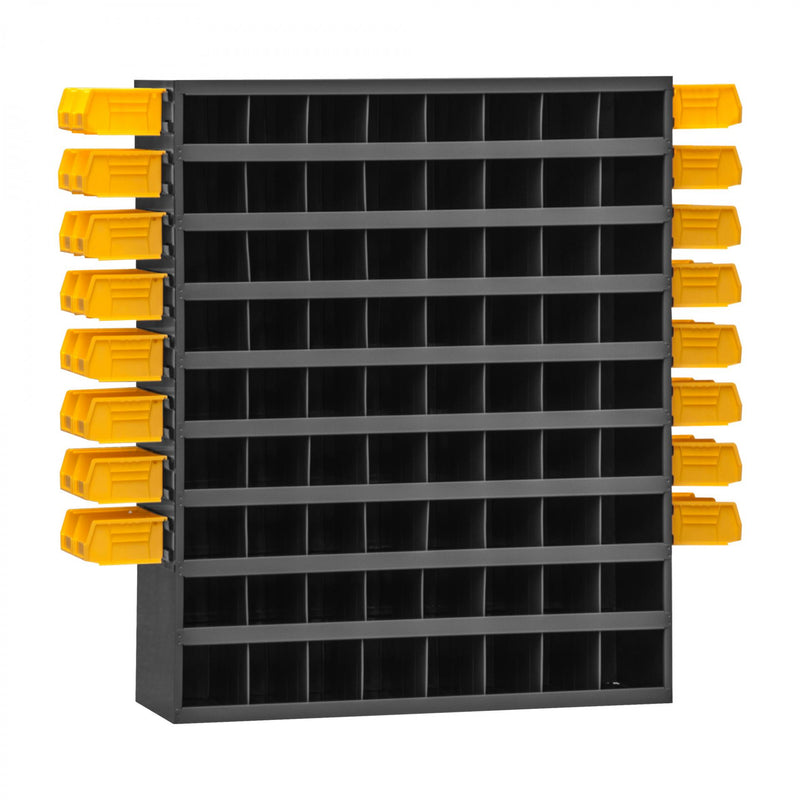 Durham 72 Opening Bin With Side Louvered Panels To Hold Hook-On Bins And Optional Tray Shelf Accessory
