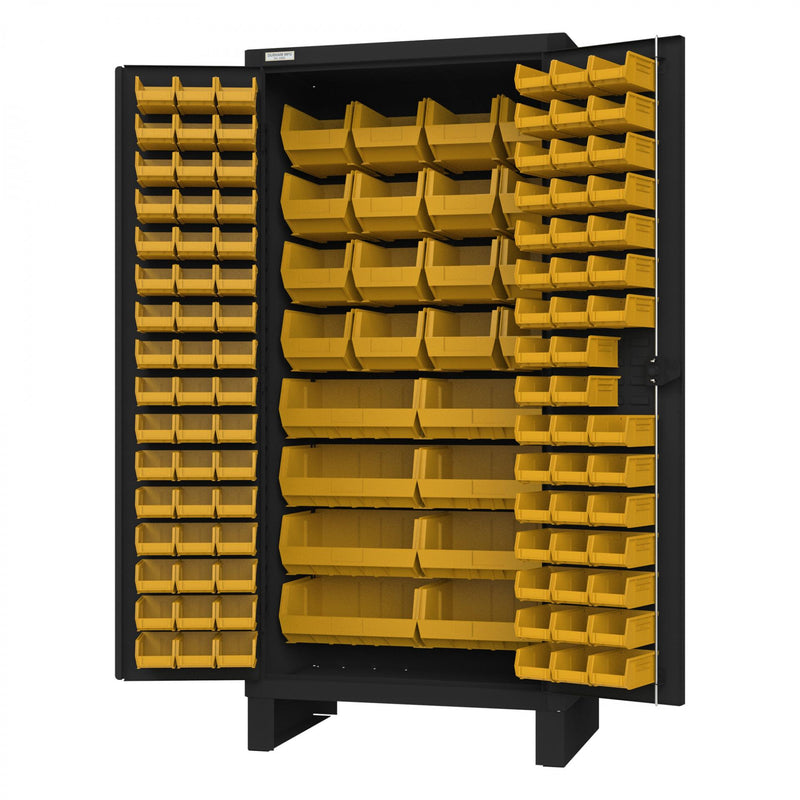 Durham Cabinet, 14 Gauge, 120 Yellow Bins, 36 x 24 x 78