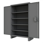 Durham Access Control Cabinet, 14 Gauge, 48 x 24 x 78, 4 Adjustable Shelves, Recessed Doors, Gray