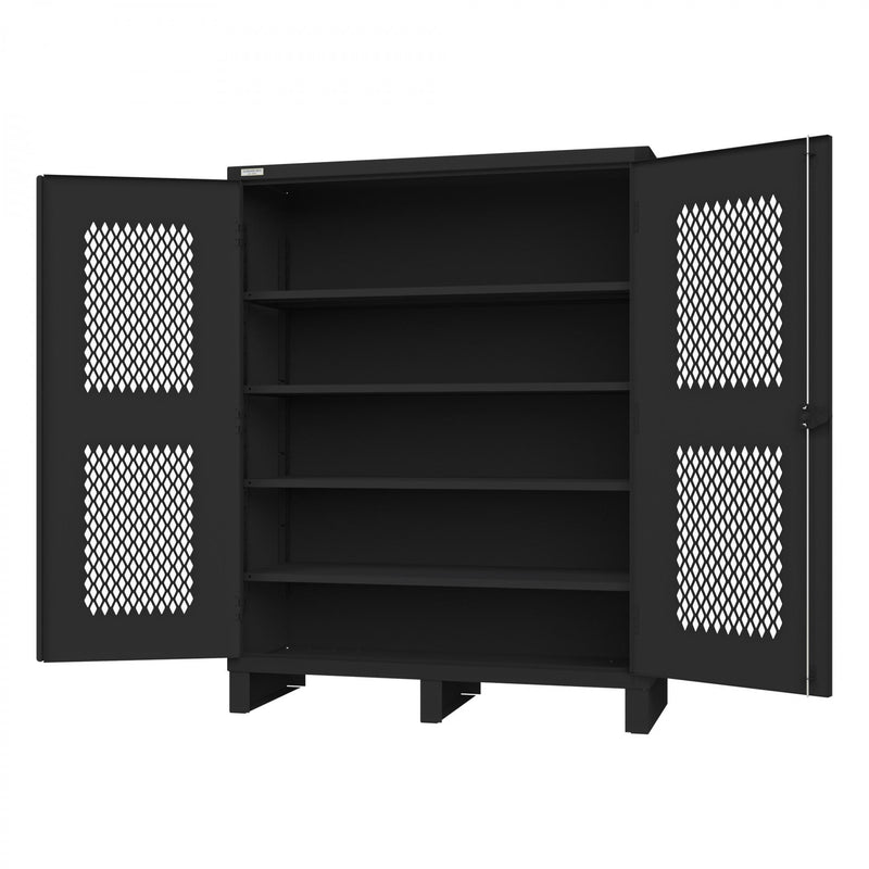 Durham Ventilated Cabinet, 14 Gauge, 4 Shelves, 60 x 24 x 78