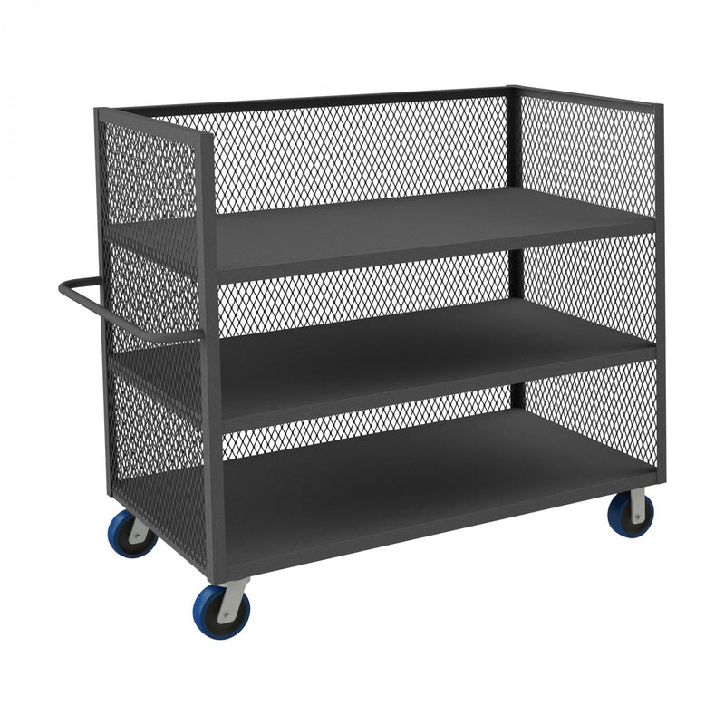 Durham 3 Sided Mesh Truck With 6" X 2" Polyurethane Casters, (2) Rigid And (2) Swivel