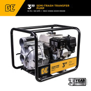 3" 36PSI 264GPM Semi-Trash Transfer Pump with Honda GX200 Engine BE Power Equipment