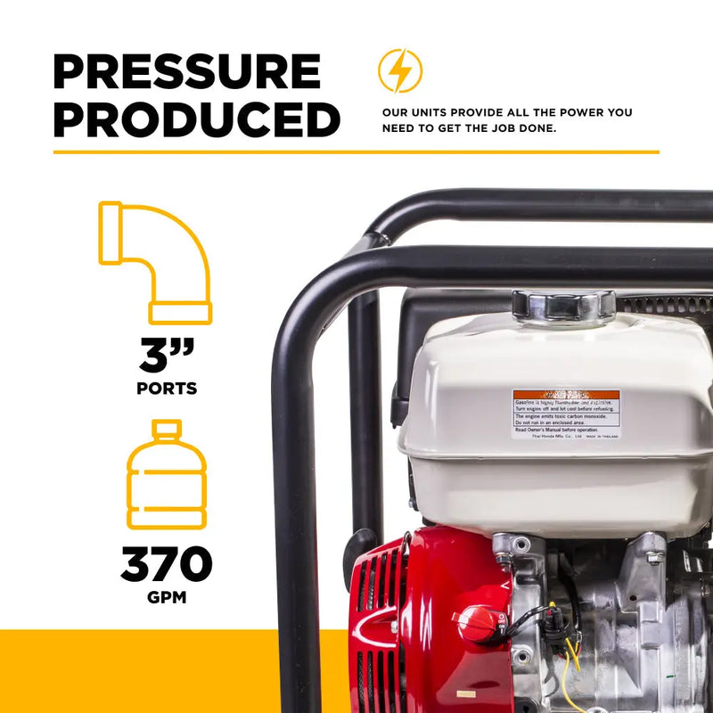 3"-Trash Transfer Pump with Honda GX390 Engine BE Power Equipment