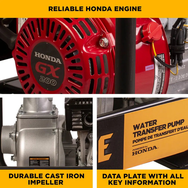 3" Water Transfer Pump with Honda GX200 Engine BE Power Equipment