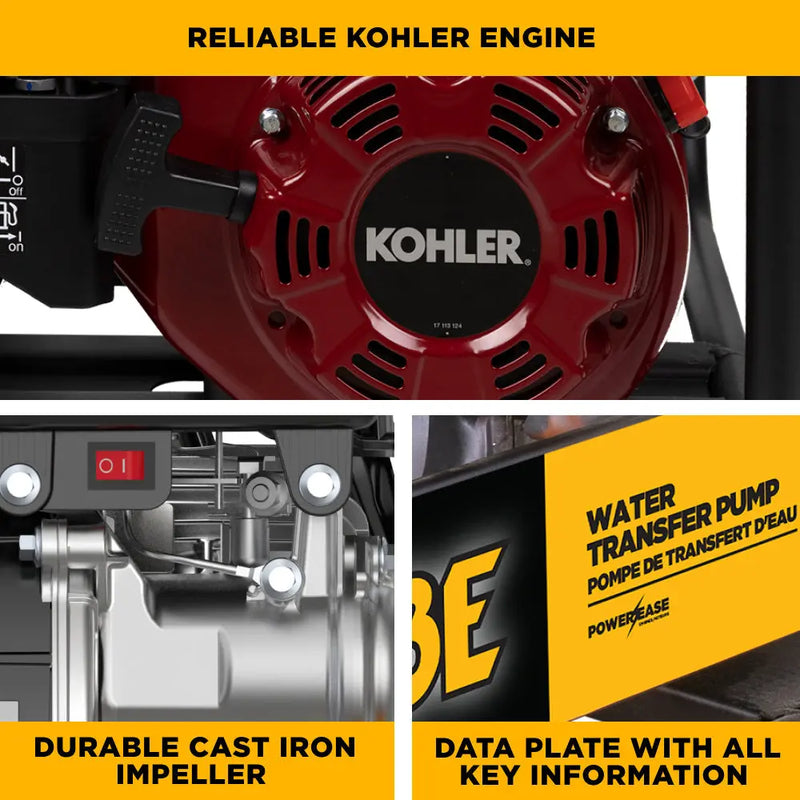 3" Water Transfer Pump with Kohler SH270 Engine BE Power Equipment