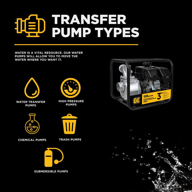 3" Water Transfer Pump with Kohler SH270 Engine BE Power Equipment