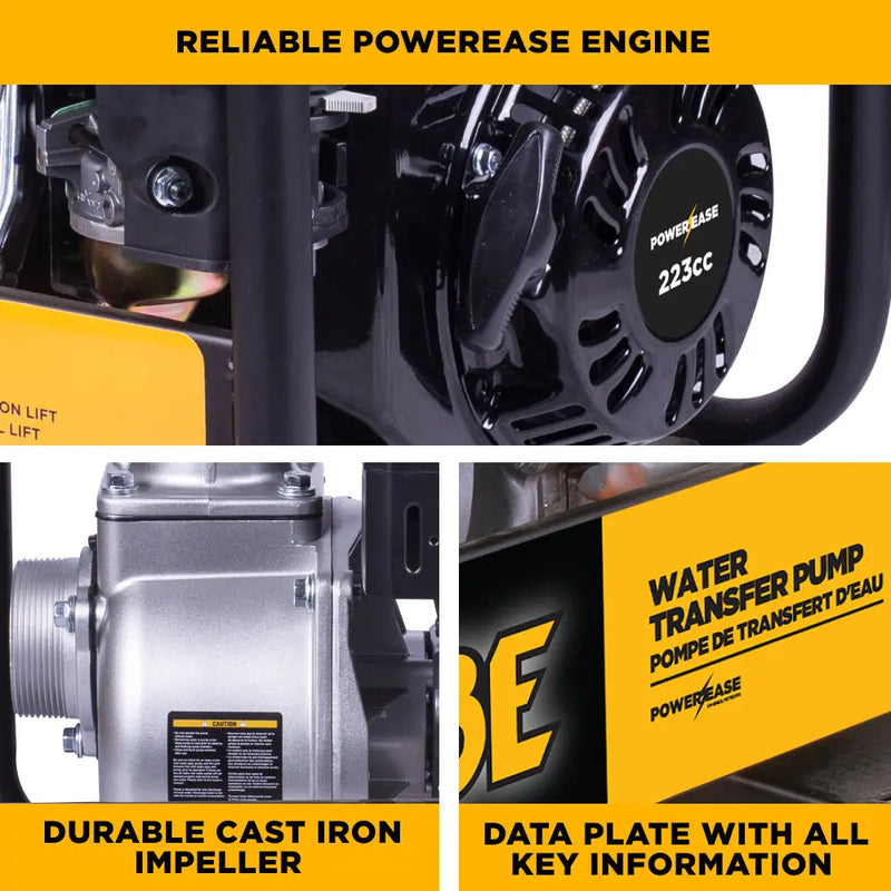 3" Water Transfer Pump with Powerease 225 Engine BE Power Equipment