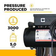 3,000 PSI 5.0 GPM Hot Water Electric Pressure Washer with General Triplex Pump -  15-530 BE Power Equipment
