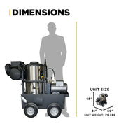 3,000 PSI 5.0 GPM Hot Water Electric Pressure Washer with General Triplex Pump -  15-530 BE Power Equipment