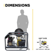 3,000 PSI 8.0GPM Hot Water Pressure Washer with Honda GX690 Engine and General Triplex Pump - HW3024HG12V BE Power Equipment