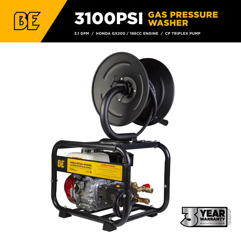 3,100 PSI 3.1 GPM Cold Water Gas Pressure Washer - B3165HRAS BE Power Equipment