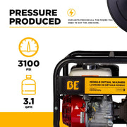 3,100 PSI 3.1 GPM Cold Water Gas Pressure Washer - B3165HRAS BE Power Equipment