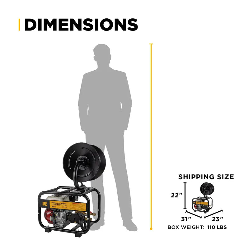 3,100 PSI 3.1 GPM Cold Water Gas Pressure Washer - B3165HRAS BE Power Equipment