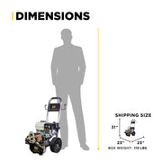 3,100 PSI 3.1 GPM Cold Water Gas Pressure Washer - B3165HSGS BE Power Equipment