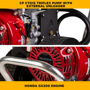 3,100 PSI 3.1GPM Cold Water Gas Pressure Washer Honda GX200 and CP Triplex Pump on Aluminum Frame - B3165HAAS BE Power Equipment