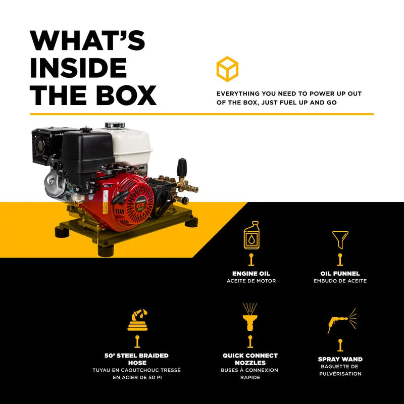 3,200 PSI 5.2 GPM Truck Mount Cold Water Gas Pressure Washer - B3213HTBAS BE Power Equipment