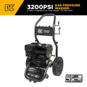 3,200PSI 2.5GPM Cold Water Gas Pressure Washer Powerease 212cc Engine and CP Axial Pump - BE327PX BE Power Equipment