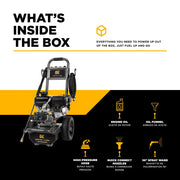 3,400PSI 2.5GPM Cold Water Gas Pressure Washer Powerease 223cc Engine and CP Axial Pump - B3475PX BE Power Equipment