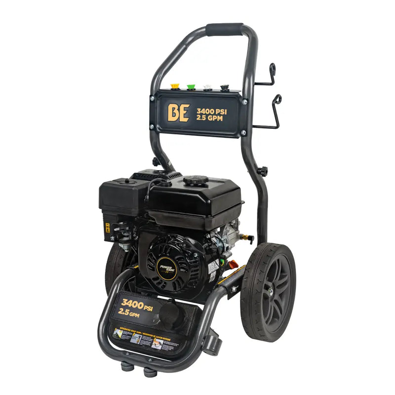 3,400PSI 2.5GPM Cold Water Gas Pressure Washer Powerease 223cc Engine and CP Axial Pump - BE3475PX BE Power Equipment