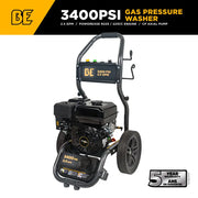 3,400PSI 2.5GPM Cold Water Gas Pressure Washer Powerease 223cc Engine and CP Axial Pump - BE3475PX BE Power Equipment