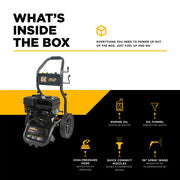 3,400PSI 2.5GPM Cold Water Gas Pressure Washer Powerease 223cc Engine and CP Axial Pump - BE3475PX BE Power Equipment
