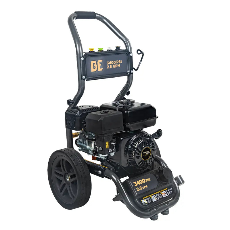 3,400PSI 2.5GPM Cold Water Gas Pressure Washer Powerease 223cc Engine and CP Axial Pump - BE3475PX BE Power Equipment