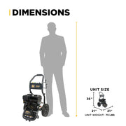 3,400PSI 2.5GPM Cold Water Gas Pressure Washer Powerease 223cc Engine and CP Axial Pump - BE3475PX BE Power Equipment