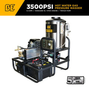 3,500 PSI 5.2 GPM Hot Water Skid Pressure Washer with General Triplex Pump - Z5535GPBDV BE Power Equipment