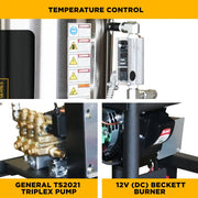 3,500 PSI 5.2 GPM Hot Water Skid Pressure Washer with General Triplex Pump - Z5535GPBDV BE Power Equipment