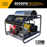 3,500 PSI 5.6GPM Hot Water Pressure Washer Honda GX690 Engine and General Triplex Pump - HW3524HG12V BE Power Equipment
