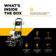 3,800 PSI 2.5 GPM Cold Water Gas Pressure Washer with Honda GX200 Engine and CP Triplex Pump - B3865HA BE Power Equipment