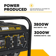 3,800 Watt Generator - BE3800 BE Power Equipment