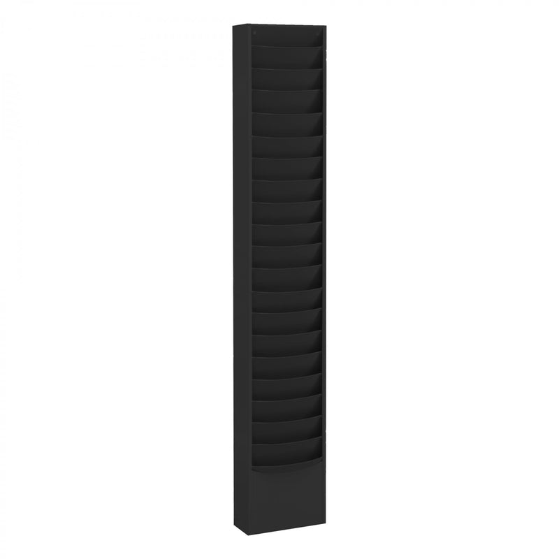 Durham Literature Rack, 23 Pockets, Black
