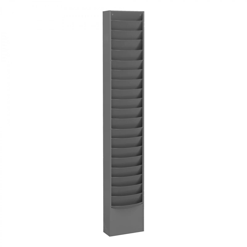 Durham Literature Rack, 23 Pockets, Gray