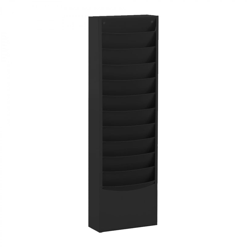Durham Literature Rack, 11 Pockets, Black