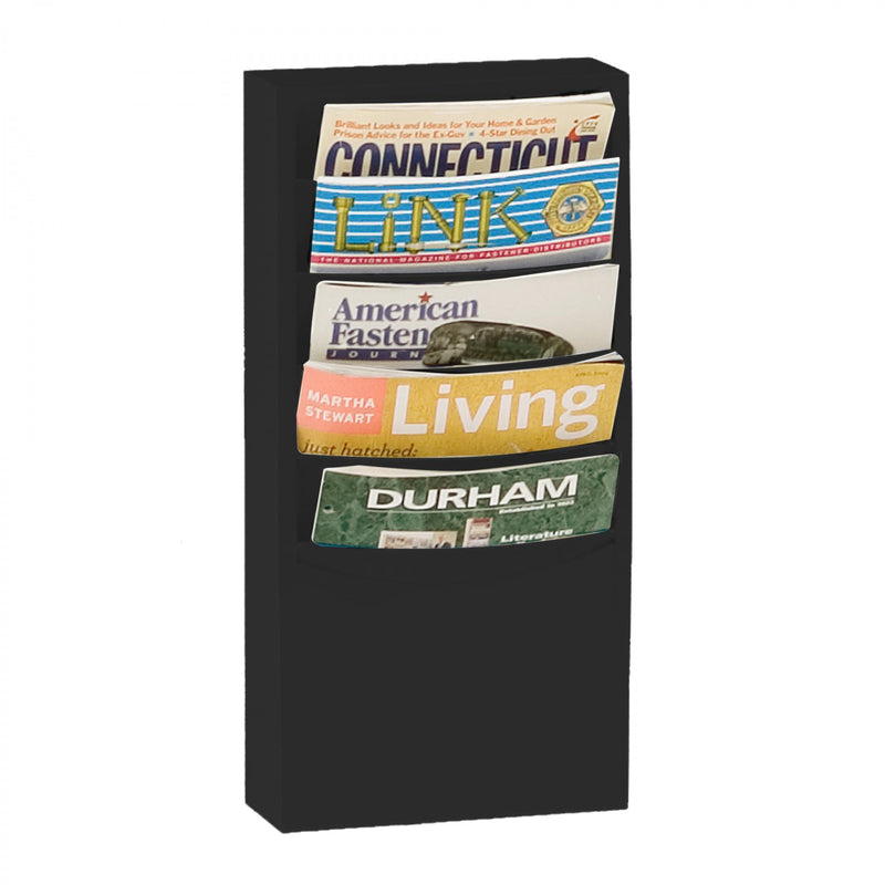 Durham Literature Rack, 5 Pockets, Black