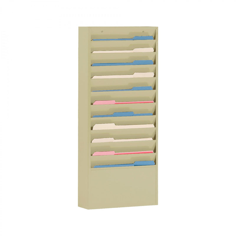 Durham Literature Rack, 10 Large Pockets, Tan