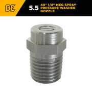40° 1/4" MEG Spray Pressure Washer Nozzle - 5.5 Orifice BE Power Equipment