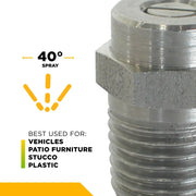 40° 1/4" MEG Spray Pressure Washer Nozzle - 6.5 Orifice BE Power Equipment