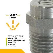 40° 1/4" MEG Spray Pressure Washer Nozzle - 8.0 Orifice BE Power Equipment