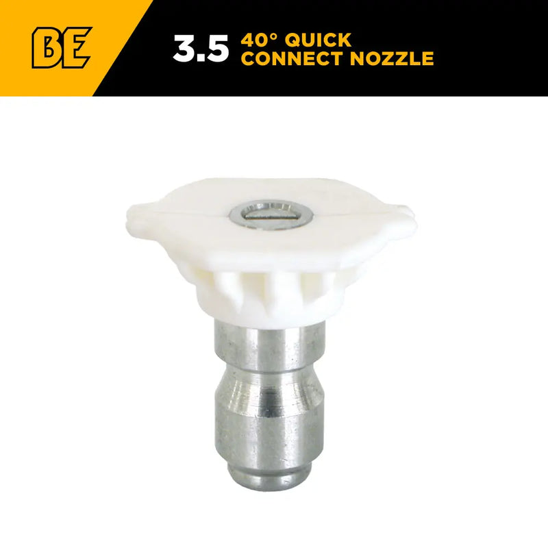 40° Quick Connect Pressure Washer Nozzle - 3.5 Orifice - Retail Ready Packaging BE Power Equipment