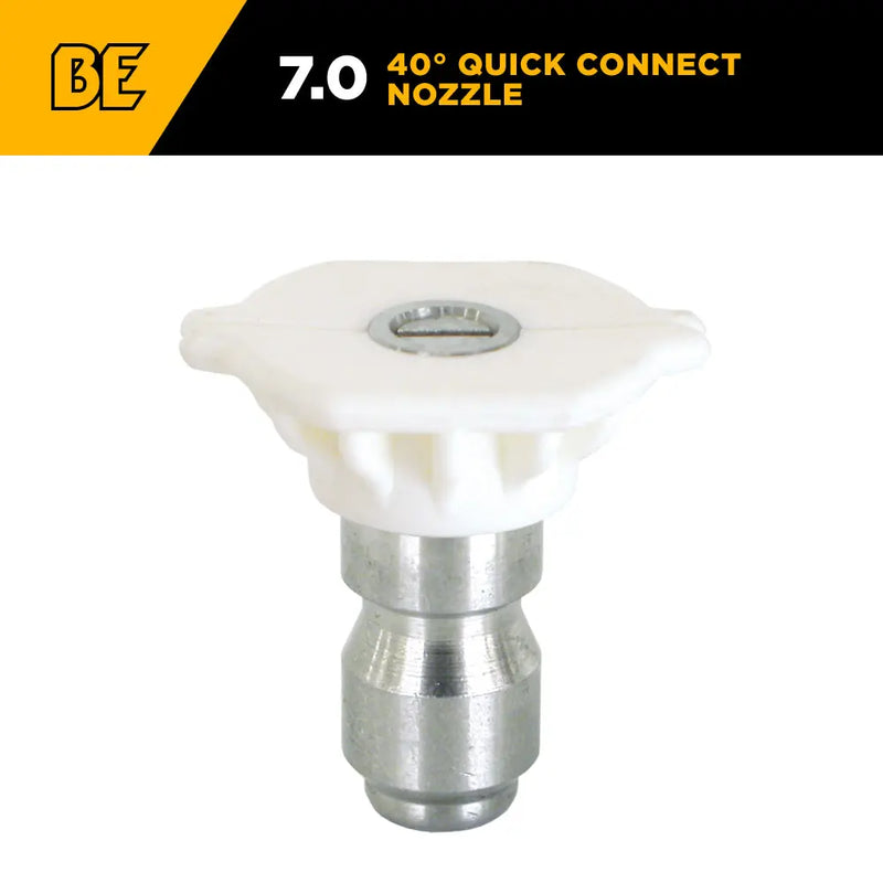 40° Quick Connect Spray Pressure Washer White Nozzle - 7.0 Orifice BE Power Equipment