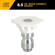 40° Quick Connect Spray Pressure Washer White Nozzle - 8.5 Orifice BE Power Equipment