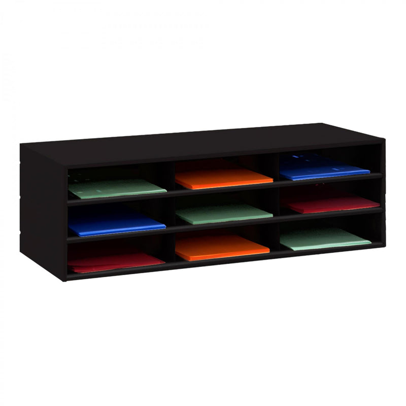 Durham Horizontal Lit Rack, 9 Openings, Black